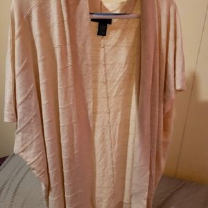 Joan Vass Cardigan, XL, Light pink